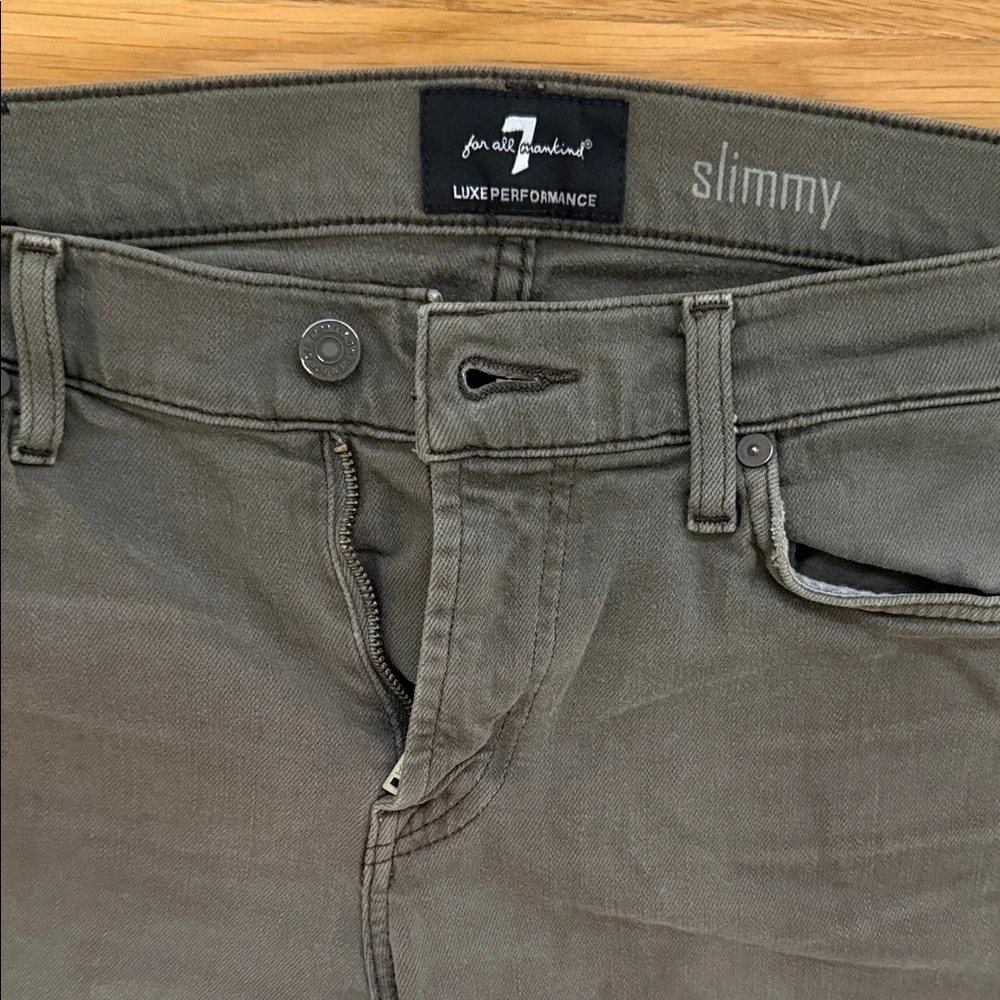 7 For All Mankind Olive Slimmy Jeans - Picture 2 of 5